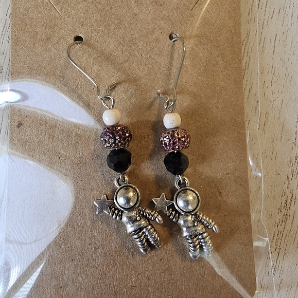 Astronaut space earrings - Picture 3 of 3